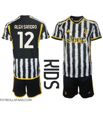 Juventus Alex Sandro #12 Replika Hemmatröja Barn 2023-24 Kortärmad (+ Korta byxor)